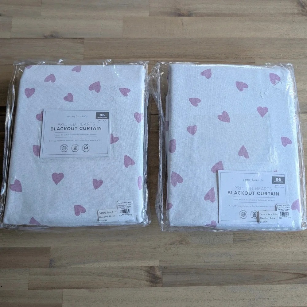 Pottery Barn Kids Printed Hearts‎ Blackout Curtain 96